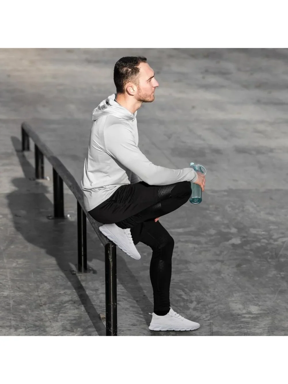 Men's White Running Shoes Mesh Breathable Tennis Lightweight Walking Sneaker